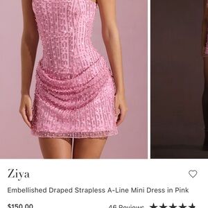 Oh polly Ziya pink strapless dress